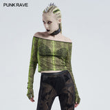 PUNK horizontal neck T-shirt