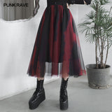 Dark Red and Black Gradient Half Skirt