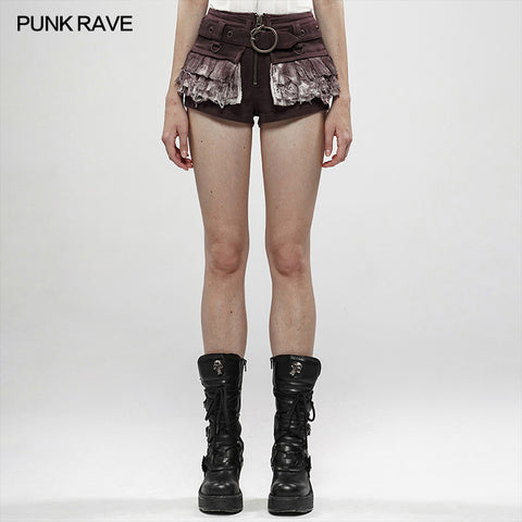 Steampunk viper stonewashing shorts