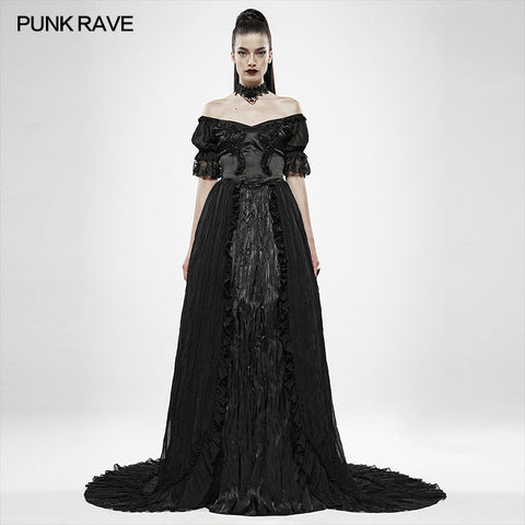 Black feather off shoulder dress
