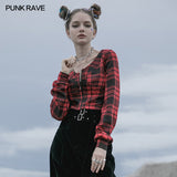Knitted plaid short coat