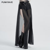Punk fake two-pieces half skirt