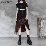 Darkness medium-length irregular skirt