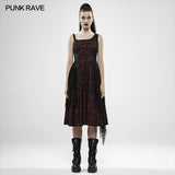Punk Rebellious Girl Irregular Dress - Red