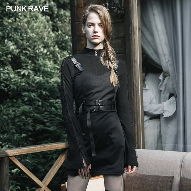 "Hard core girl" military uniform style double belt A swing dress "Hard core girl" military uniform style double belt A swing dress