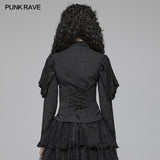 Gothic Long Shirt With Irregular Hollow-out Lace Design For Women