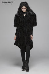 Gothic Pattern Medium Long Coat With Pointed Hat For Women