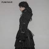 Steampunk Standing Collar Long Sleeve Cross Short Coat