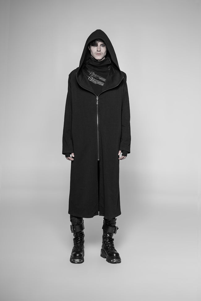 Gothic Dark Assassin Series Keel Long Hooded Coat For Men