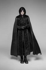 Dracula Gorgeous Gothic Cape Cloak Embossed Velvet Long Coat