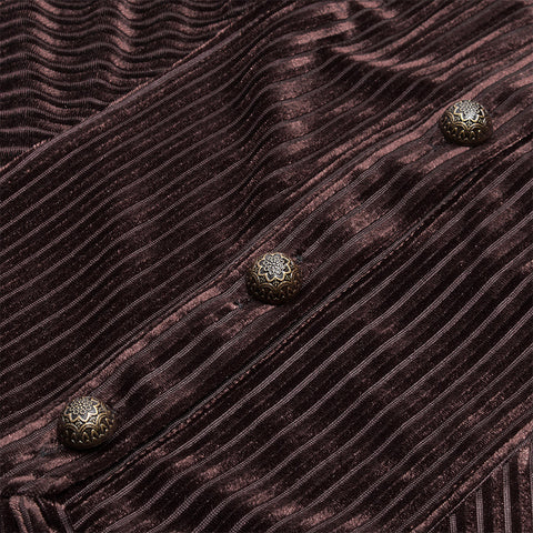Gothic Dark-Grain Long Sleeve Velvet Shirt