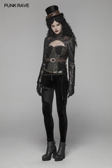 Steam Punk Long Sleeve PU Leather Short Jacket