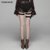 Steampunk Short Jean lolita Pant With Adjustable Removable Belt