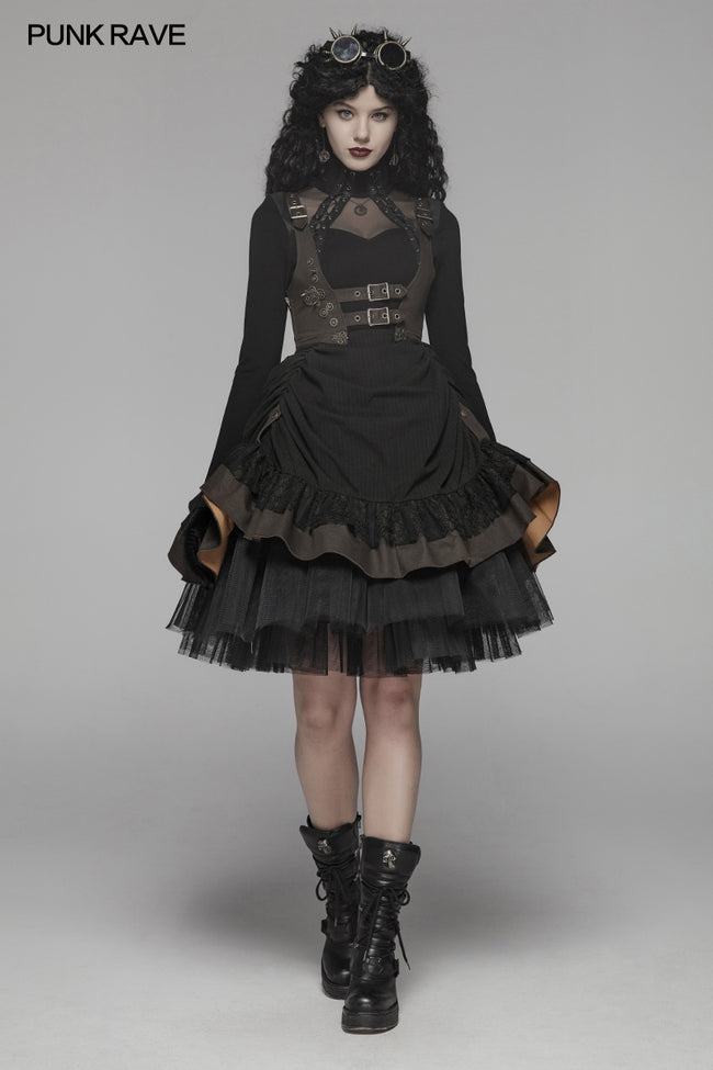 Steam Punk Lolita Dress With Lace-up Back