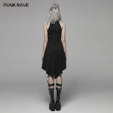 Dark Punk Halter Neck Short Dress