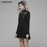 PUNK High Neck Long Sleeve Dress For Women