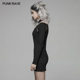 Punk Over Hip Halter Neck Long Sleeve Dress For Women