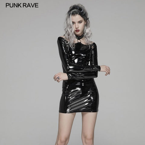 Punk Bright PU Over Hip Dress