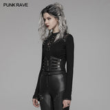 Punk Handsome Zipper Decoration Corset With Lace-up Back
