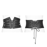 Punk Handsome Zipper Decoration Corset With Lace-up Back