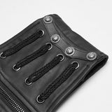 Punk Handsome Zipper Decoration Corset With Lace-up Back