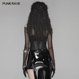PUNK Women PU Leather Corset With Metal Adjustment Buckle