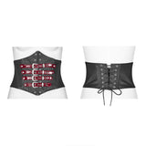 PUNK Women PU Leather Corset With Metal Adjustment Buckle