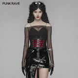 PUNK Women PU Leather Corset With Metal Adjustment Buckle