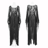 Gothic Elegant Asymmetric Lace Long Dress
