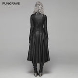 Dark Punk Slit Long Coat With Metal Double-head Zipper