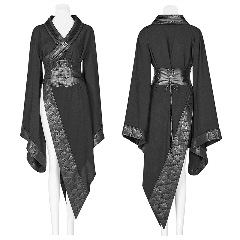 Dark Punk Long Sleeve Asymmetric Kimono– Punkravestore