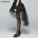 Gothic Basic Bustle High-low Tulle Skirt