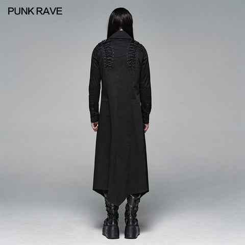 Dark Punk Micro-elastic Twill Long Shirt