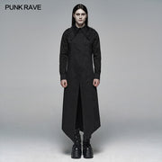 Dark Punk Micro-elastic Twill Long Shirt