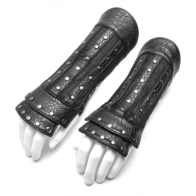 Chinese Style Texture Leather Plate Gloves