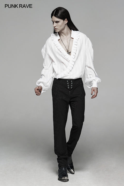 Gothic Low-cut V-neck Loose Shirt For Men