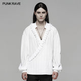 Gothic Low-cut V-neck Loose Shirt For Men