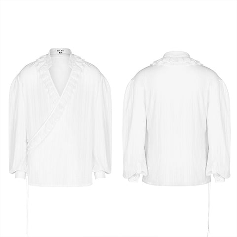 Gothic Low-cut V-neck Loose Shirt For Men