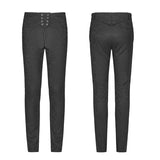Gothic Floral Metal Swallow Black Suit Trousers
