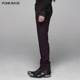 Gothic Floral Metal Swallow Black Suit Trousers
