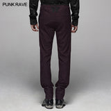 Gothic Floral Metal Swallow Black Suit Trousers