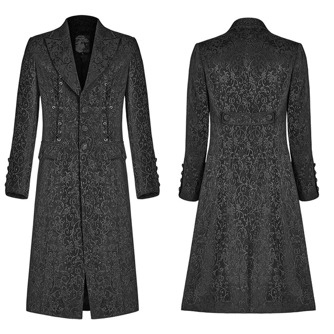 Vintage Gothic Jacquard Medium Long Coat