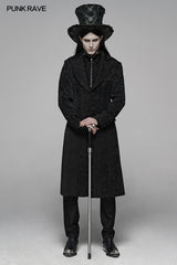 Vintage Gothic Jacquard Medium Long Coat
