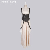 High Quality White Steampunk Long Lace Punk Dress