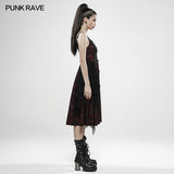 Punk Rebellious Girl Irregular Dress - Red