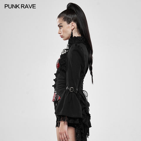 Steampunk stonewashing lace coat