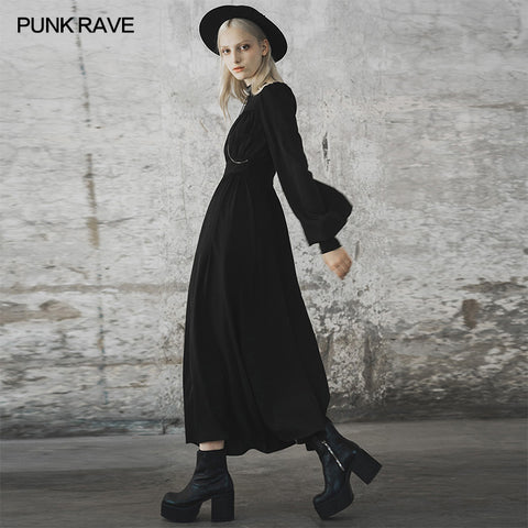 Dark spliced slit dress