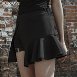 Black fake two-piece skirt