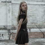 High neck mesh splicing top
