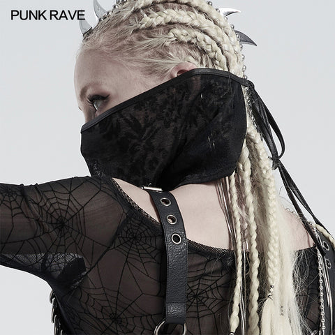 Gothic jacquard triangular face kerchief